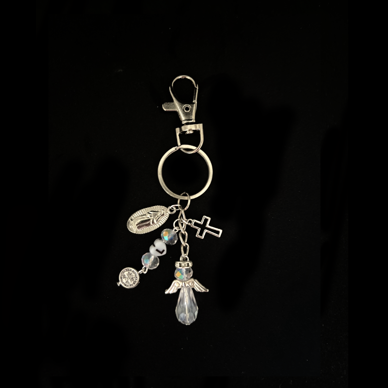 Llavero ángel murano con accesorios 